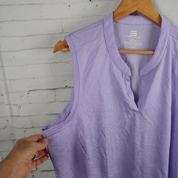 THREE SIXTY SIX PURPLE SLEEVELESS V NECK GOLF ATHLETIC SHIRT SIZE 2XL - Picture 5 of 6